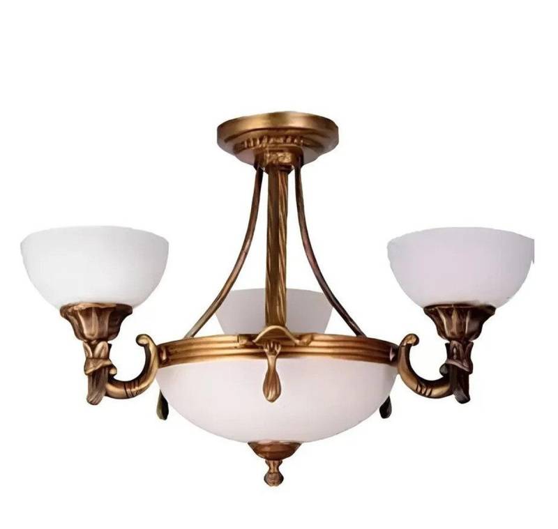JVmoebel Kronleuchter Klassische Weiße Kronleuchter Deckenlampe Pendelleuchte Gold Design, Leuchtmittel wechselbar, Made in Europa von JVmoebel