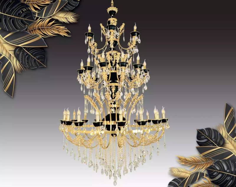 JVmoebel Kronleuchter Kristall Kronleuchter Deckenlampe Foyer Leuchten Deckenleuchten, Leuchtmittel wechselbar, Made in Europa von JVmoebel