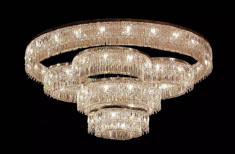 JVmoebel Kronleuchter Kristall Kronleuchter Für das Foyer glänzendes Luxus Neu, Leuchtmittel wechselbar, Made in Europa von JVmoebel