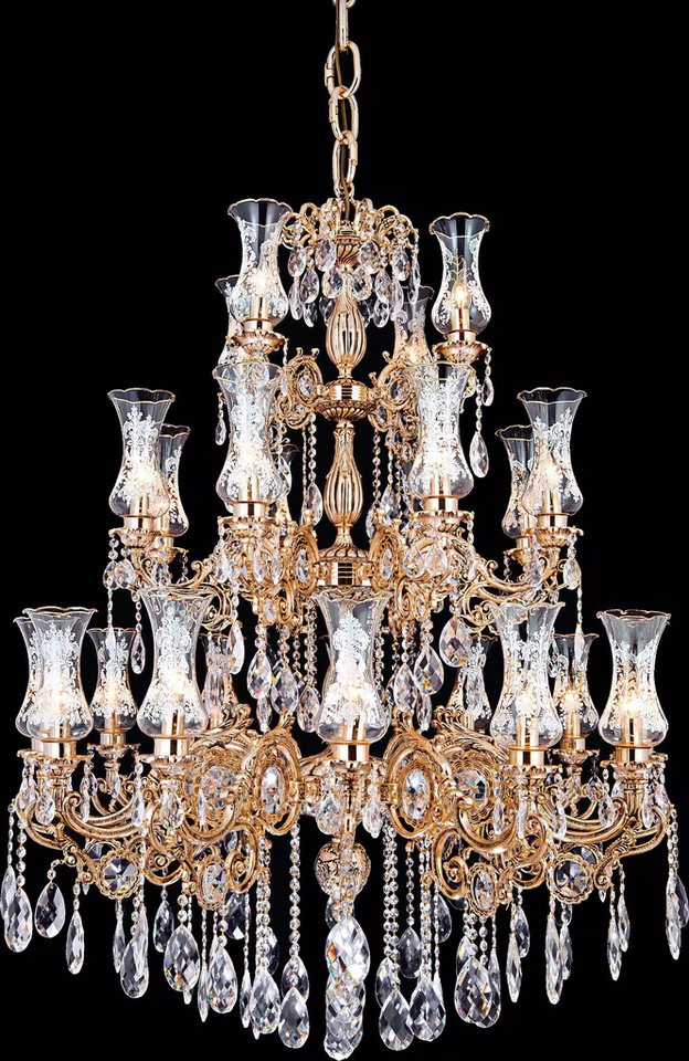 JVmoebel Kronleuchter Küniglicher Kronleuchter Wohnzimmer Deckenleuchten Luster Crystal, Made in Europa von JVmoebel
