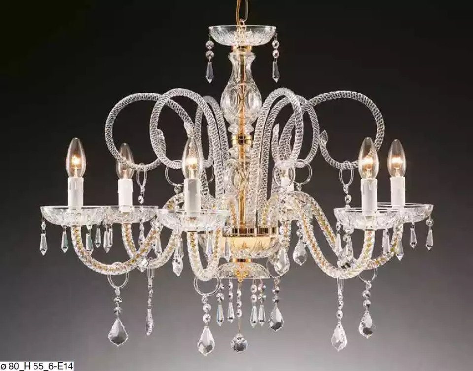 JVmoebel Kronleuchter Luxuriöse Deckenleuchte Kronleuchter Kristall Lampe Leuchten, Leuchtmittel wechselbar, Made in Europa von JVmoebel