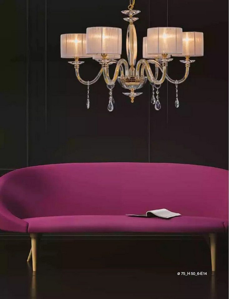 JVmoebel Kronleuchter Luxus Deckenleuchter Kronleuchter Deckenlampe Lüster Gold Kristall, Made in Europa von JVmoebel