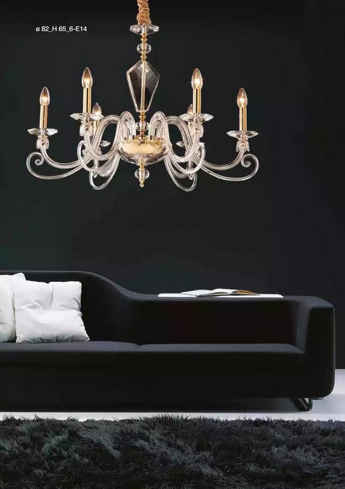 JVmoebel Kronleuchter Luxus Kronleuchter Goldene Glanzleuchter Kristall Lampe Hängeleuchte, Made in Europa von JVmoebel