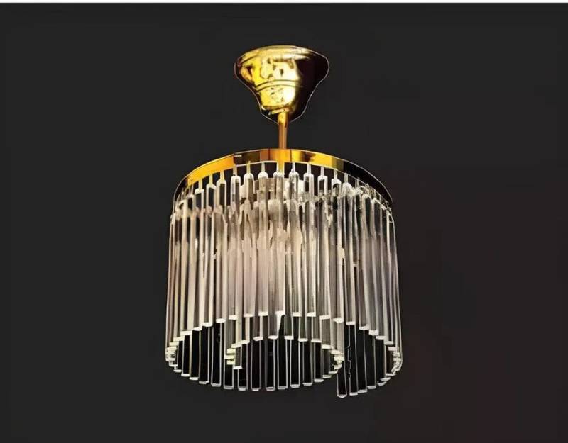 JVmoebel Kronleuchter Luxus Kronleuchter Wohnzimmer Deckenleuchte Transparent Gold neu, Keine Funktionen, Leuchtmittel wechselbar, Made in Europa von JVmoebel