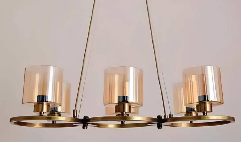 JVmoebel Hängeleuchte Metall Hängeleuchte Design Modern Wohnzimmer Glas, Leuchtmittel wechselbar, Made in Europa von JVmoebel