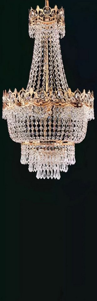 JVmoebel Kronleuchter Modern Kronleuchter Deckenleuchter Gold Lüster Kristall Lampe 40x100, Leuchtmittel wechselbar, Made in Europa von JVmoebel