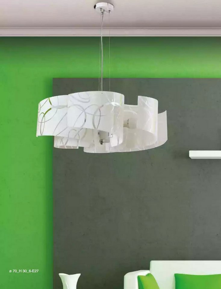 JVmoebel Kronleuchter Stilvoller Kronleuchter Moderner Weißer Hängeleuchter Mit 6x Lampen, Leuchtmittel wechselbar, Made in Europa von JVmoebel