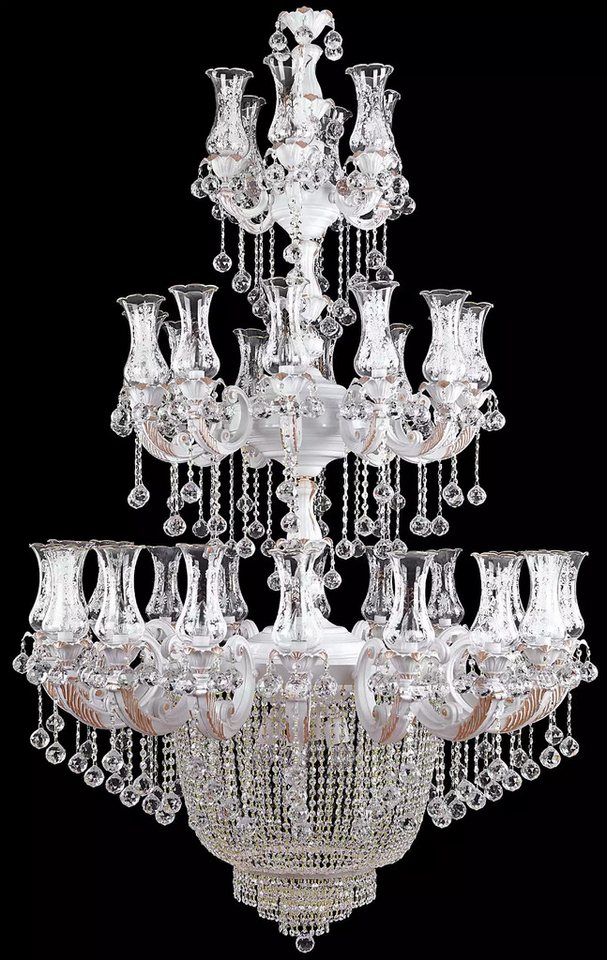 JVmoebel Kronleuchter Transparent Kronleuchter xxl Leuchte Hängelampe Hängeleuchte 125x230, Leuchtmittel wechselbar, Made in Europa von JVmoebel