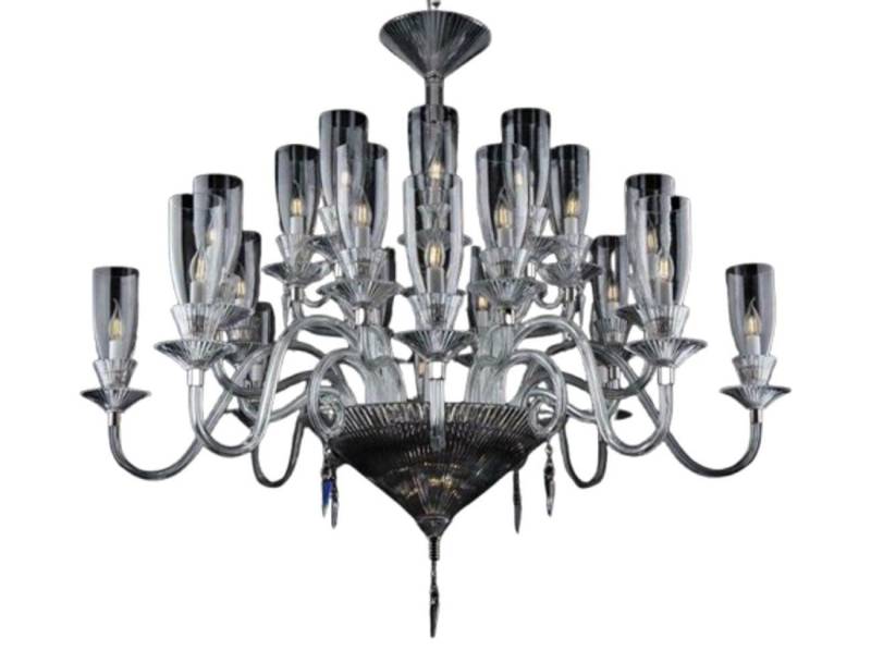 JVmoebel Kronleuchter XXL Leuchte 26x Lampen Palast Villa Leuchten Lampe Kristall Luster, Transparent-Amber, Made in Europa von JVmoebel