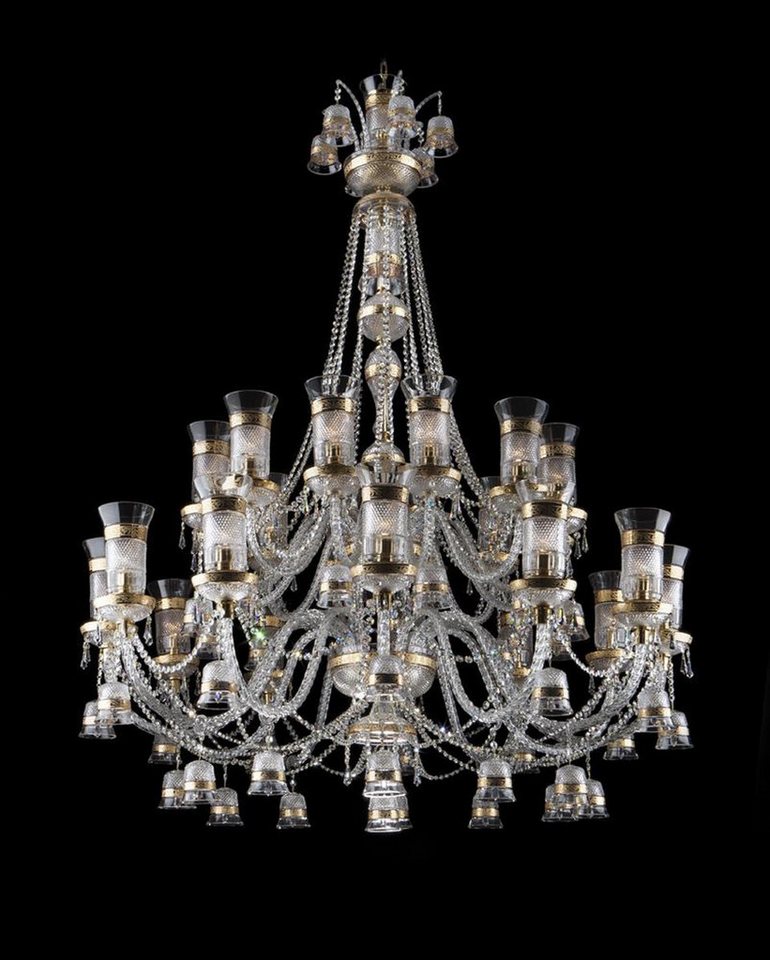 JVmoebel Kronleuchter XXL Palast Kronleuchter Luster Kristall 24 Lampen Decken Leuchte, Transparent-Amber, Made in Europa von JVmoebel
