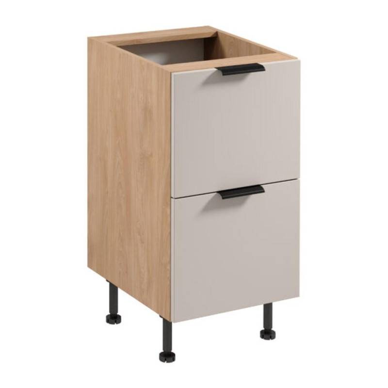 JVmoebel Unterschrank Küchenschrank Beige-Weiß Modern mit 2 Schubladen aus Holz (1-St) Made in Europe von JVmoebel