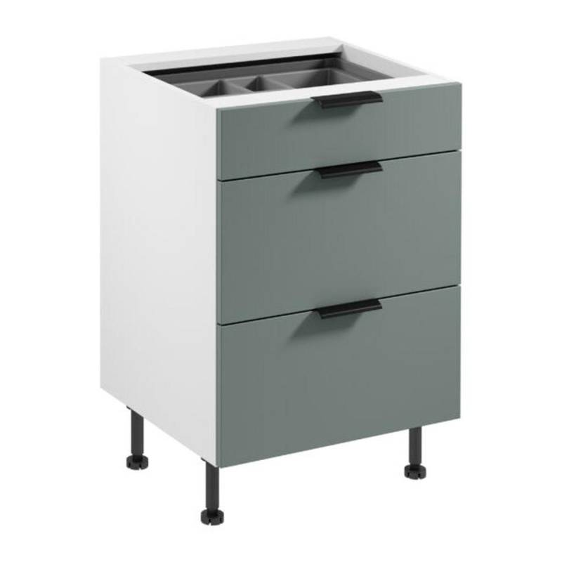 JVmoebel Unterschrank Küchenschrank Stauraum Holz Weiß-Grau mit 3 Schubladen (1-St) Made in Europe von JVmoebel