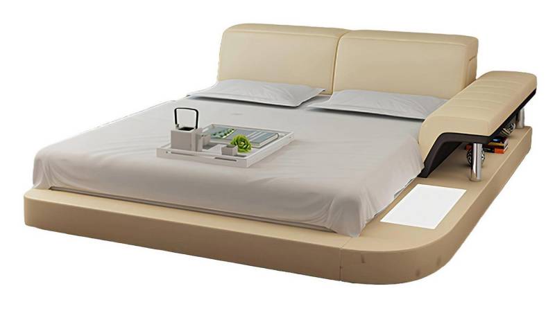 JVmoebel Kunstlederbett Designer Bett Polsterbett Luxusbett Doppelbett Ehebett Betten (1-tlg., Bett LB8806), Made in Europa von JVmoebel