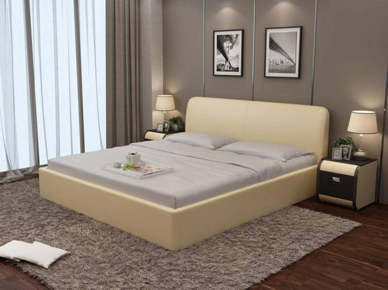 JVmoebel Kunstlederbett Designer Bett Polsterbett Luxusbett Doppelbett Ehebett Betten (1-tlg., Bett LB8836), Made in Europa von JVmoebel