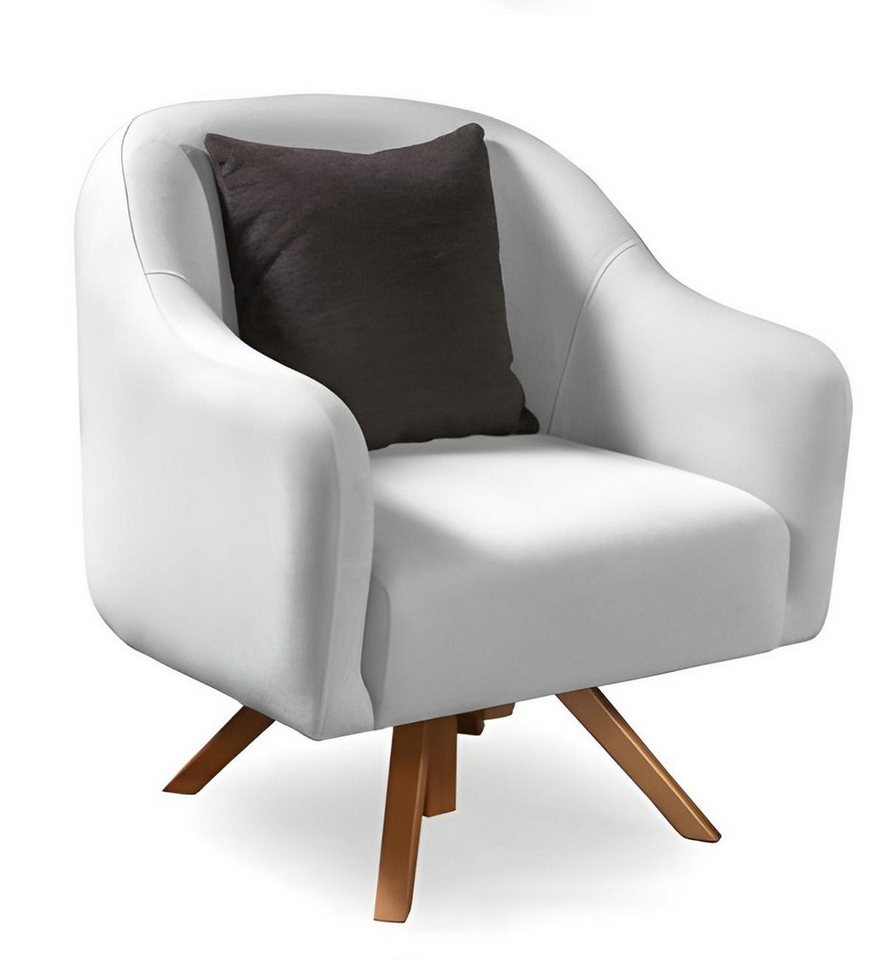 JVmoebel Loungesessel Designer Sessel 1-Sitzer Loungesessel Weiß mit Kissen für Wohnzimmer (1-St), Made in Europe von JVmoebel