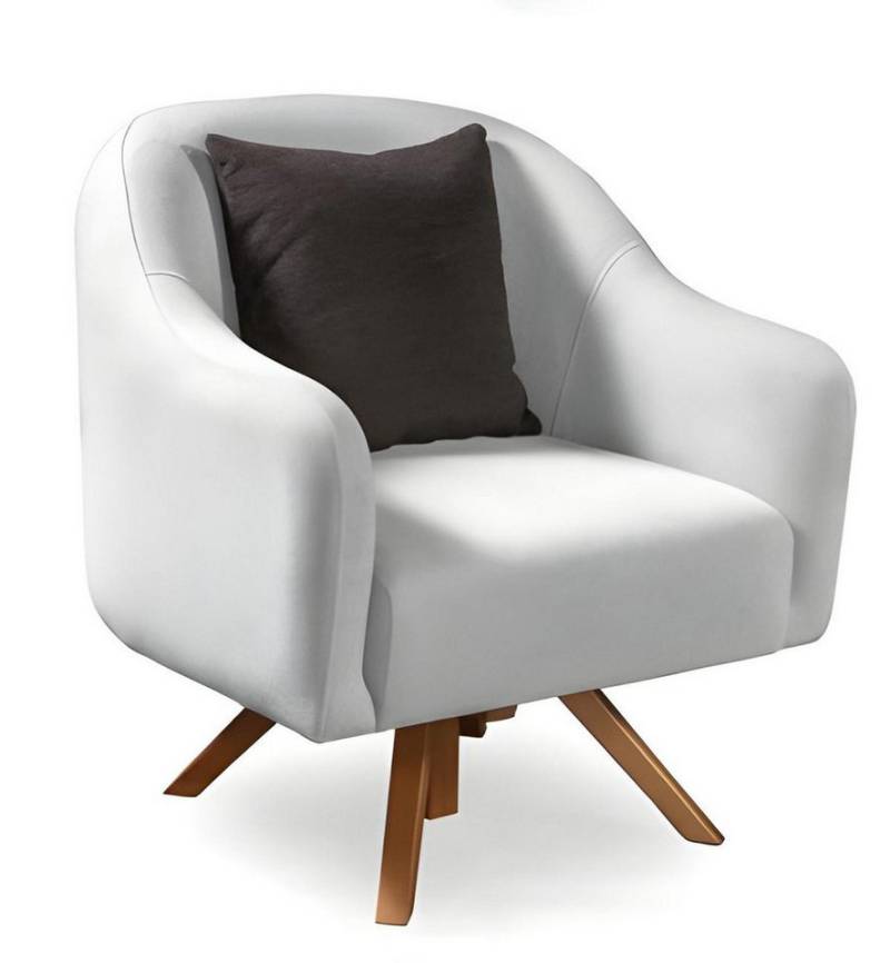 JVmoebel Loungesessel Designer Sessel 1-Sitzer Loungesessel Weiß mit Kissen für Wohnzimmer (1-St), Made in Europe von JVmoebel