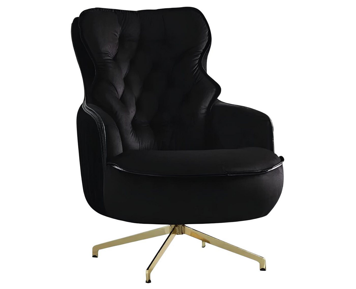 JVmoebel Loungesessel Designer Sessel Club Lounge 1-Sitzer Polster Schwarz Textil Polyester (1-St), Made in Europe von JVmoebel