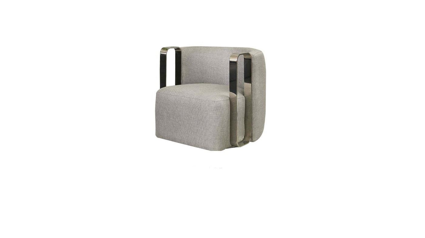 JVmoebel Loungesessel Eleganter Stoff-Sessel in Grau für das Wohnzimmer, gemütliches Design (1-St., Sessel), Made in Europa von JVmoebel