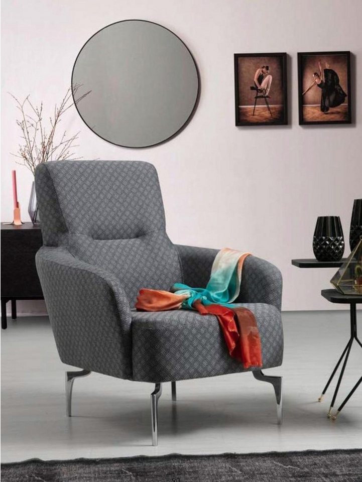 JVmoebel Loungesessel Gemütlicher Einzelsessel aus grauem Stoff mit gepolstertem Sitz, Made in Europa JVmoebel Loungesessel Gemütlicher Einzelsessel aus grauem Stoff mit gepolstertem Sitz, Made in Europa von JVmoebel
