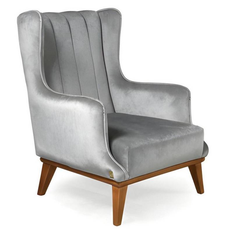 JVmoebel Loungesessel Gepolsterter Fernsehsessel Silber - Wohnzimmer Sessel Polsterstuhl (1-St), Made in Europe von JVmoebel