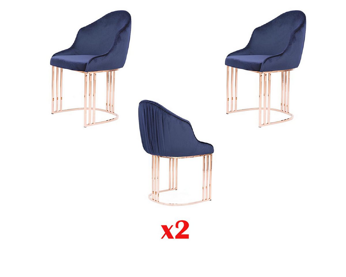 JVmoebel Loungesessel Luxuriöse Esszimmer Polsterhocker 2er Set in Blau, Made in Europa JVmoebel Loungesessel Luxuriöse Esszimmer Polsterhocker 2er Set in Blau, Made in Europa von JVmoebel