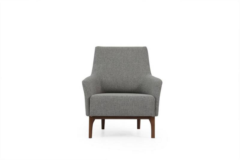 JVmoebel Loungesessel Moderner Ohrensessel aus Stoff in Grau für das Wohnzimmer (1-St., 1x Sessel), Made in Europa von JVmoebel