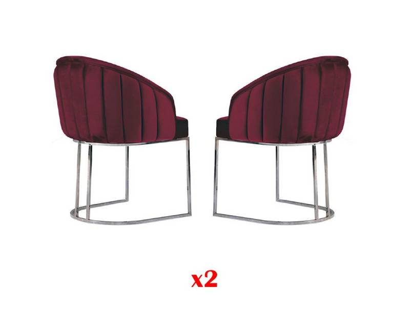 JVmoebel Loungesessel Polsterstühle aus Metall für Gastro und Esszimmer in Bordeaux, Made in Europa JVmoebel Loungesessel Polsterstühle aus Metall für Gastro und Esszimmer in Bordeaux, Made in Europa von JVmoebel