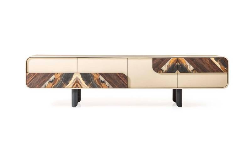 JVmoebel Lowboard Beiges Holz Lowboard Sideboard für das Wohnzimmer Möbelstück (1 St., RTV Lowboard), Made in Europa von JVmoebel