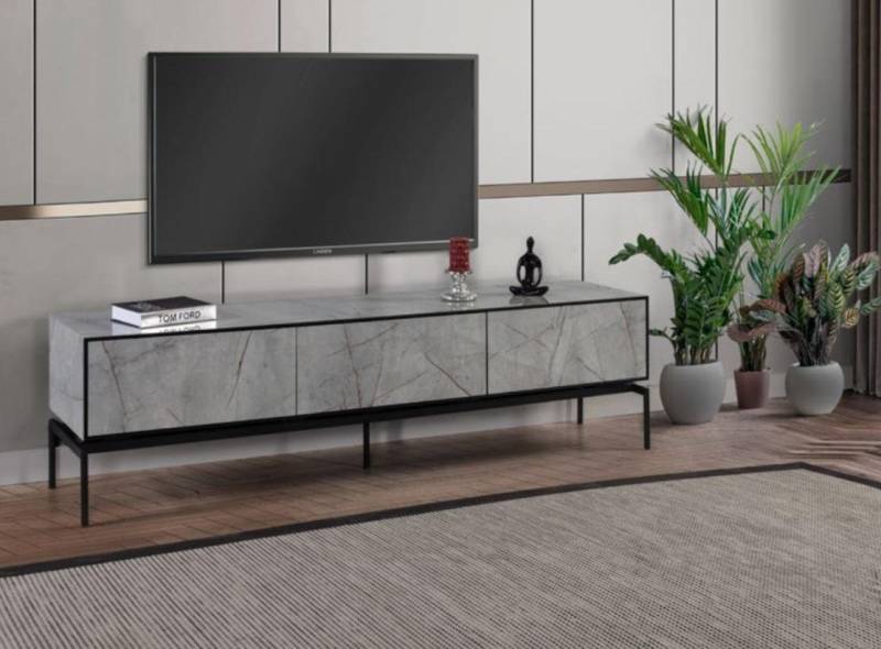 JVmoebel Lowboard Grau TV-Lowboard Modernes Sideboard für Wohnzimmer aus Holz (1 St., RTV Lowboard), Made in Europa von JVmoebel
