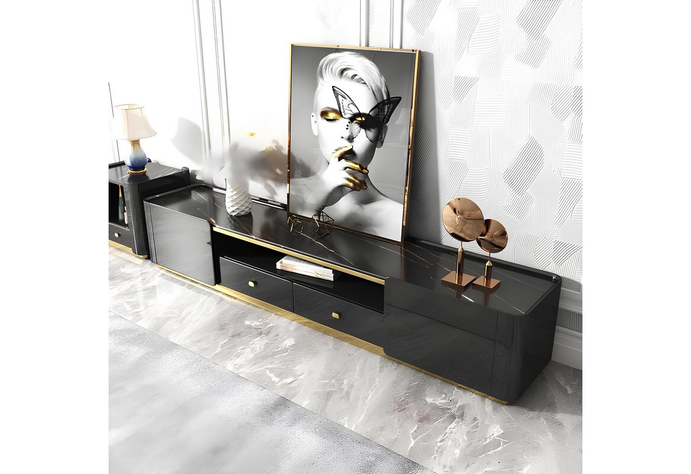 JVmoebel Lowboard Lowboard Medusa in Schwarz – Konsolentisch für Wohnzimmer, Made in Europa JVmoebel Lowboard Lowboard Medusa in Schwarz – Konsolentisch für Wohnzimmer, Made in Europa von JVmoebel