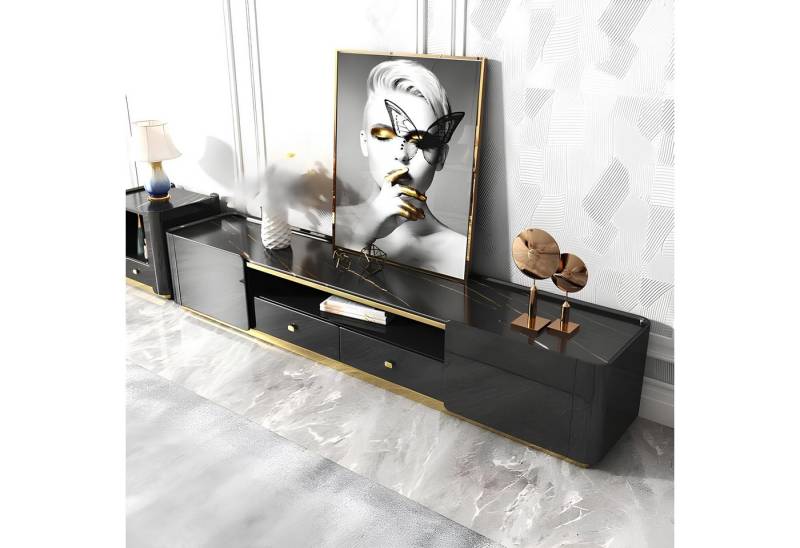 JVmoebel Lowboard Lowboard Medusa in Schwarz – Konsolentisch für Wohnzimmer, Made in Europa von JVmoebel