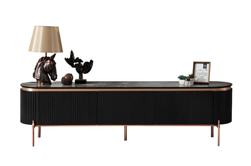 JVmoebel Lowboard Modern Lowboard Schwarz Fernsehtisch Minimalistisch Sideboard (Lowboard), Made in Europa von JVmoebel