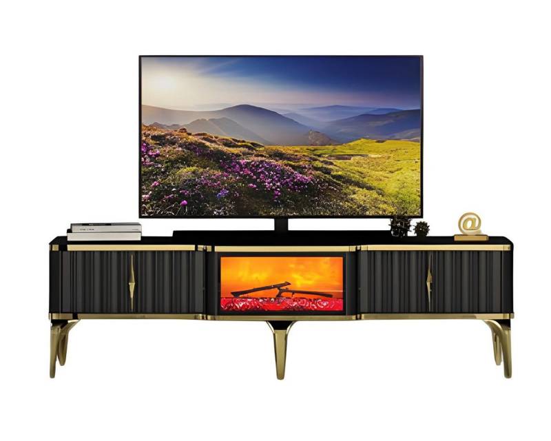 JVmoebel Lowboard Stylischer Fernsehtisch Schwarz aus Holz - TV Lowboard & Sideboard (Maße TV-Lowboard), Made in Europe von JVmoebel