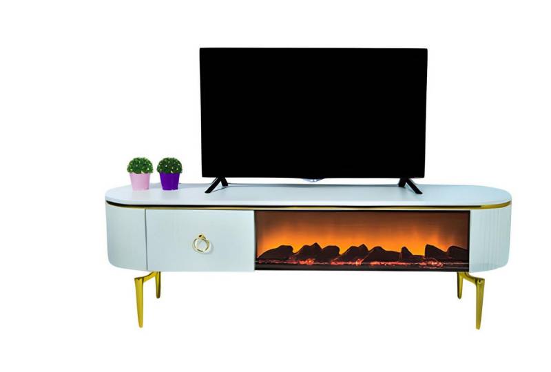 JVmoebel Lowboard TV Sideboard Dekokamin Elektrokamin Wohnzimmerschrank Modern Stilvoll (Maße TV-Lowboard), Made in Europe von JVmoebel