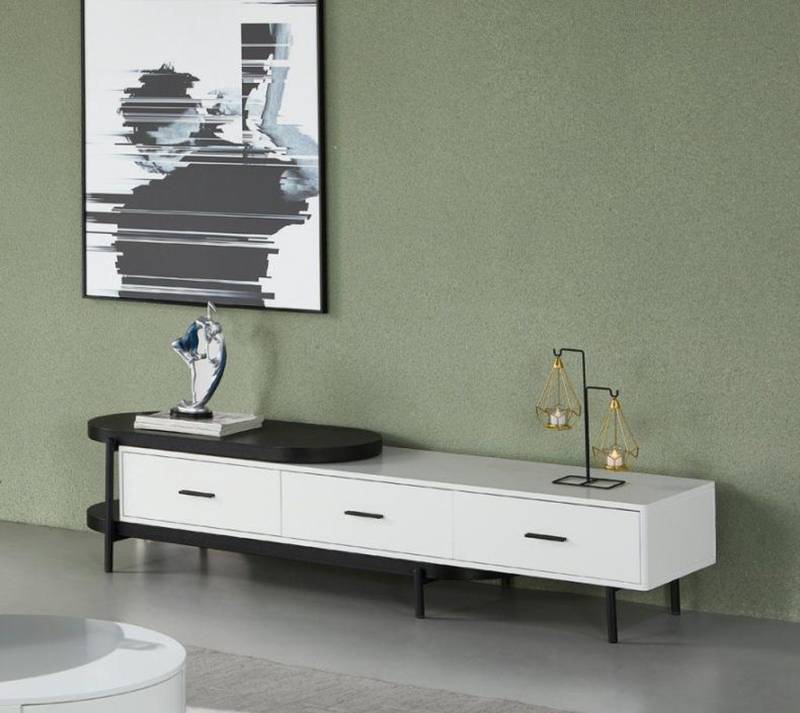 JVmoebel Lowboard Weißes TV-Lowboard aus Holz im modernen Design für das Wohnzimmer (1 St., TV Lowboard), Made in Europa von JVmoebel