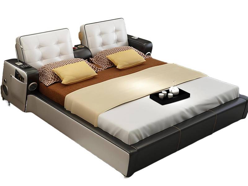 JVmoebel Multimediabett Multifunktion Doppelbetten Modernes Bettgestell Betten 180 x 200 cm (1-tlg., 1x Bett), Made in Europa von JVmoebel