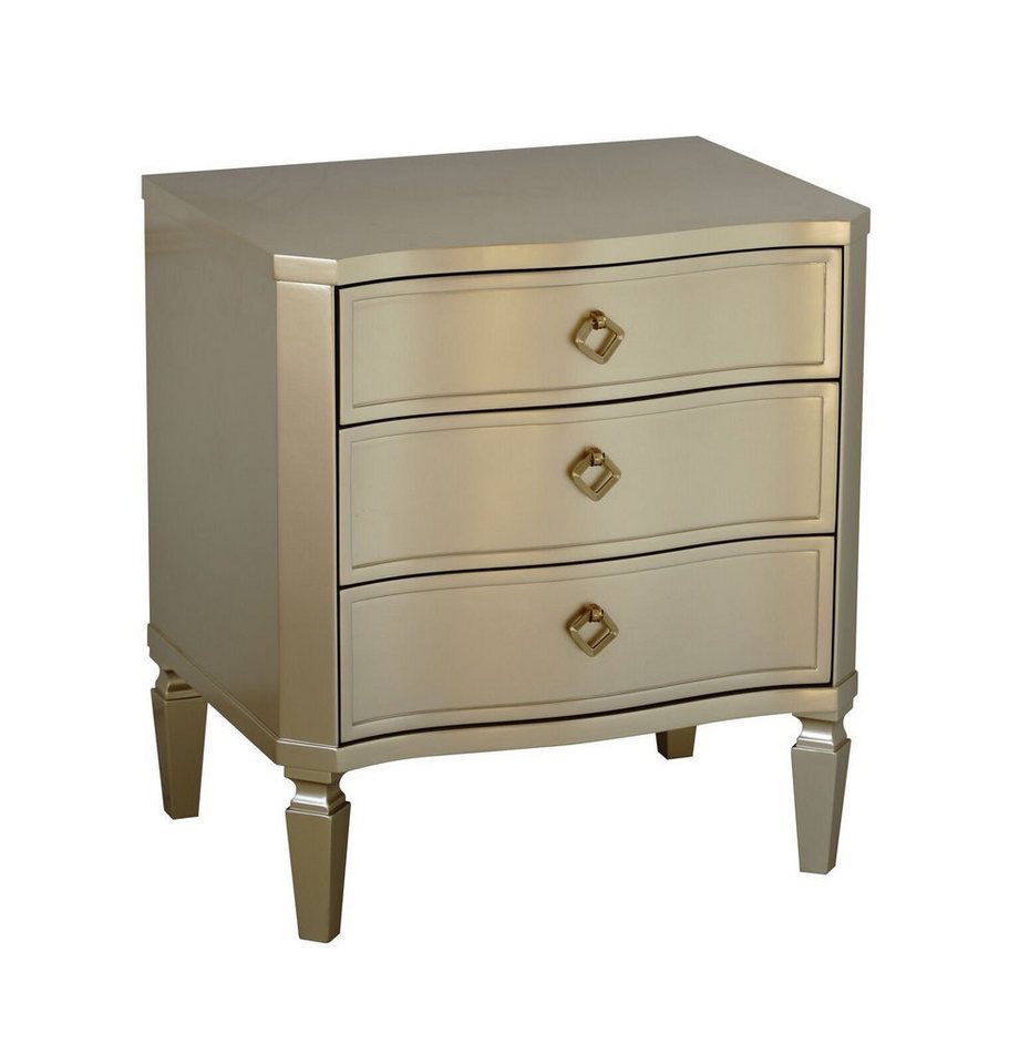 JVmoebel Nachttisch 2x Beistell Schlafzimmer Metall Glanz Tisch Konsole Nacht Tisch Sofort (1-St., Nachttisch), Made in Europa von JVmoebel