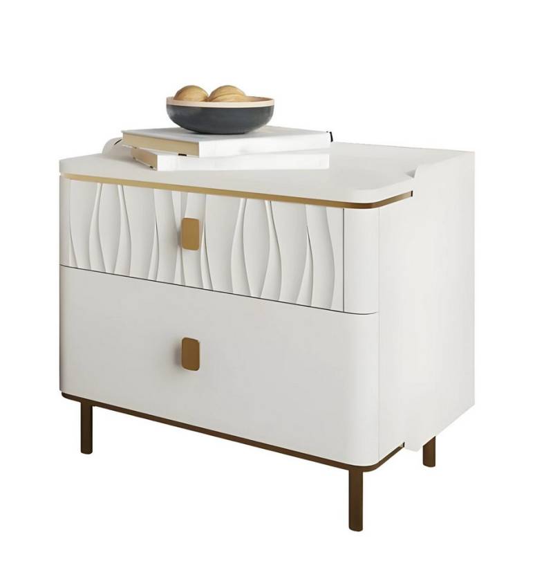 JVmoebel Nachtkonsole Komplettes Nachttisch-Set 2tlg Holz Beige Nachtschränke Nachtkonsolen, Made in Europe von JVmoebel