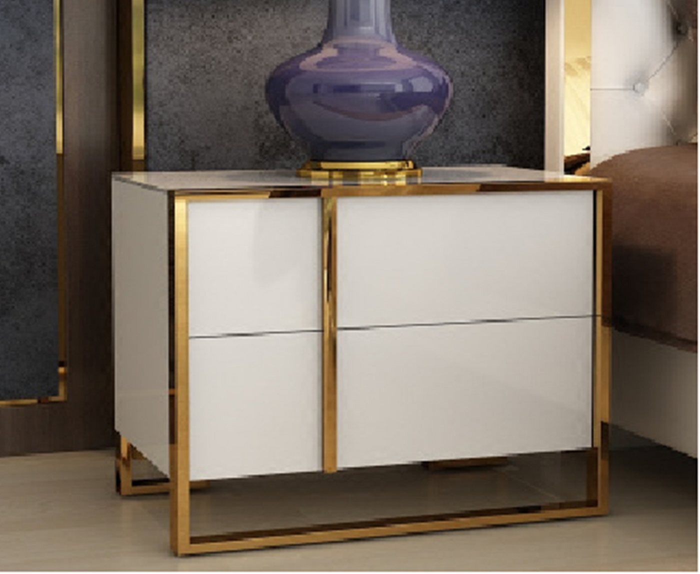 JVmoebel Nachttisch Design Nacht Tisch Konsole Metall Glanz Tische Konsolen Schlafzimmer, Made in Europa JVmoebel Nachttisch Design Nacht Tisch Konsole Metall Glanz Tische Konsolen Schlafzimmer, Made in Europa von JVmoebel