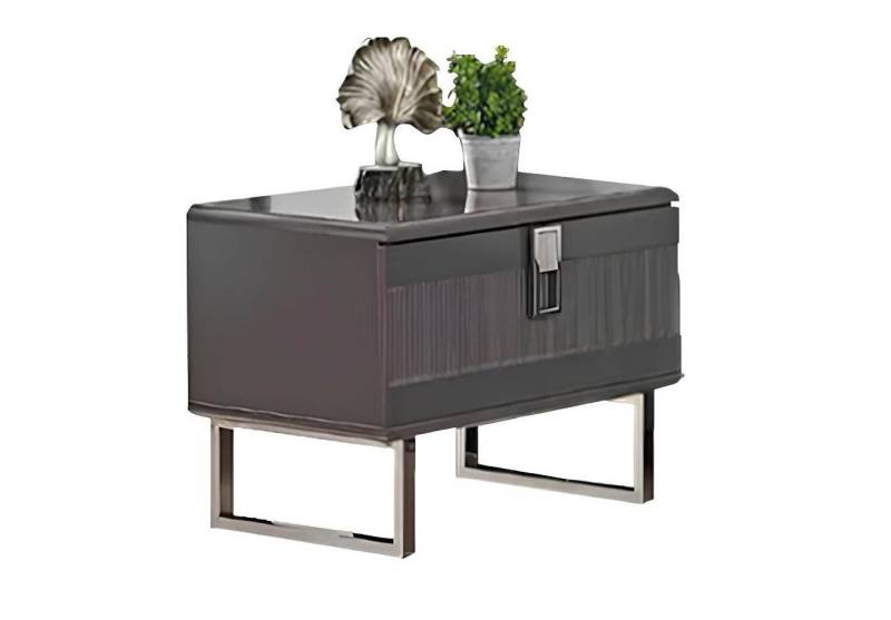 JVmoebel Nachttisch Grauer Designer Nachttisch Schlafzimmer Luxuriöse Holz Nachtkästchen (1-St., Nachttisch), Made in Europa von JVmoebel