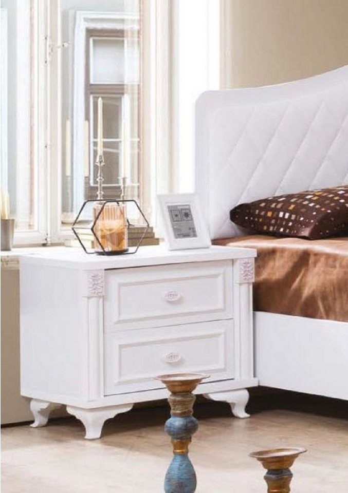 JVmoebel Nachttisch Weißer Nachttisch luxriöses kompaktes Design Schlafzimmermöbel von JVmoebel