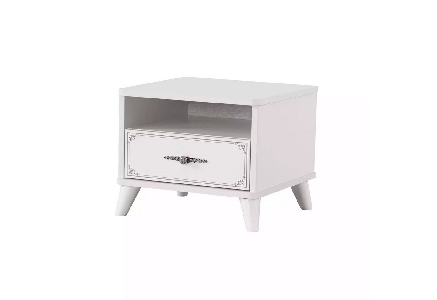 JVmoebel Nachttisch Luxuriöser Nachttisch aus Holz in Weiß für das Kinderzimmer (1-St., Nachttisch), Made in Europa von JVmoebel