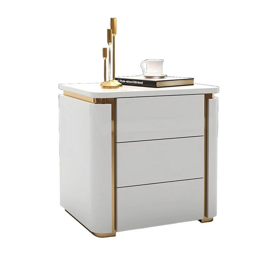 JVmoebel Nachttisch Nacht Tisch Konsole Beistell Schlaf Zimmer Metall Glanz Tische (Nachttisch), Made in Europa von JVmoebel