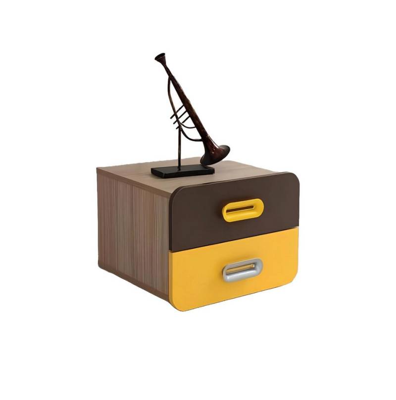 JVmoebel Nachttisch Nachttisch Modernes Design Gelb Braun Akzente Zwei Schubladen (1-St., Nachttisch), Made in Europa von JVmoebel