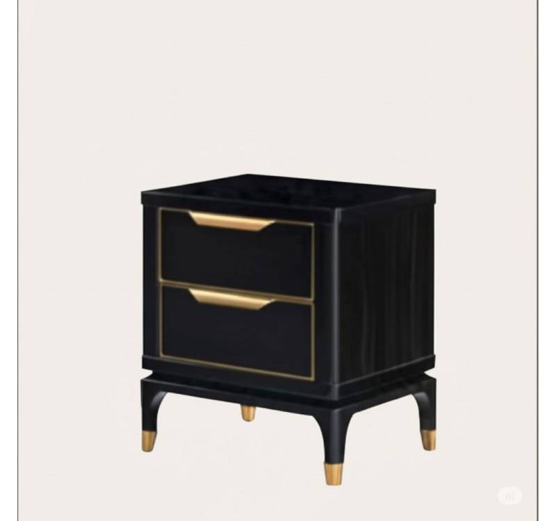 JVmoebel Nachttisch Hochglanz Gold Nachtschrank Kommode Beistelltisch Konsole Möbel (Nachttisch), Made in Europa von JVmoebel