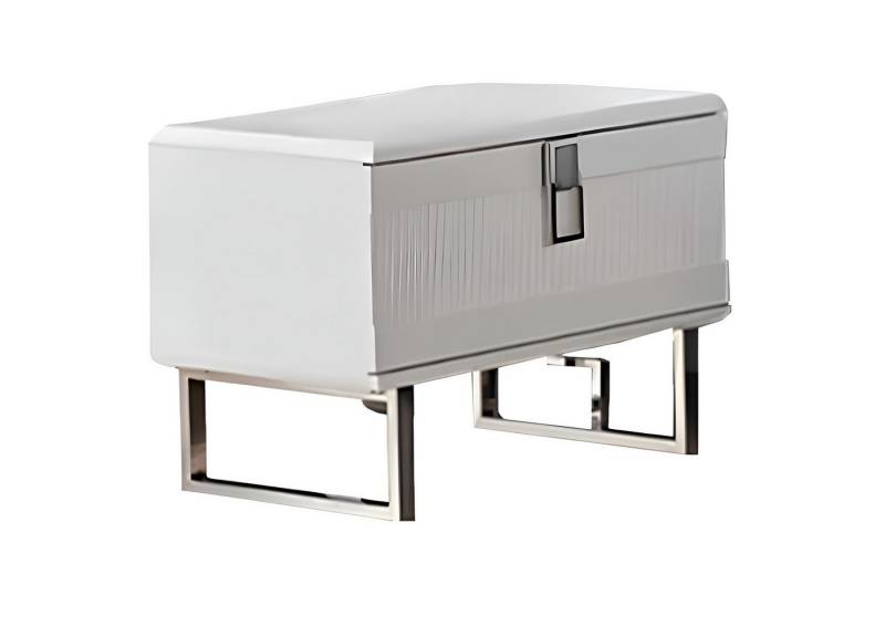 JVmoebel Nachttisch Weißer Edler Nachttisch Schlafzimmer Designer Nachtkästchen Holz Möbel (1-St., Nachttisch), Made in Europa von JVmoebel