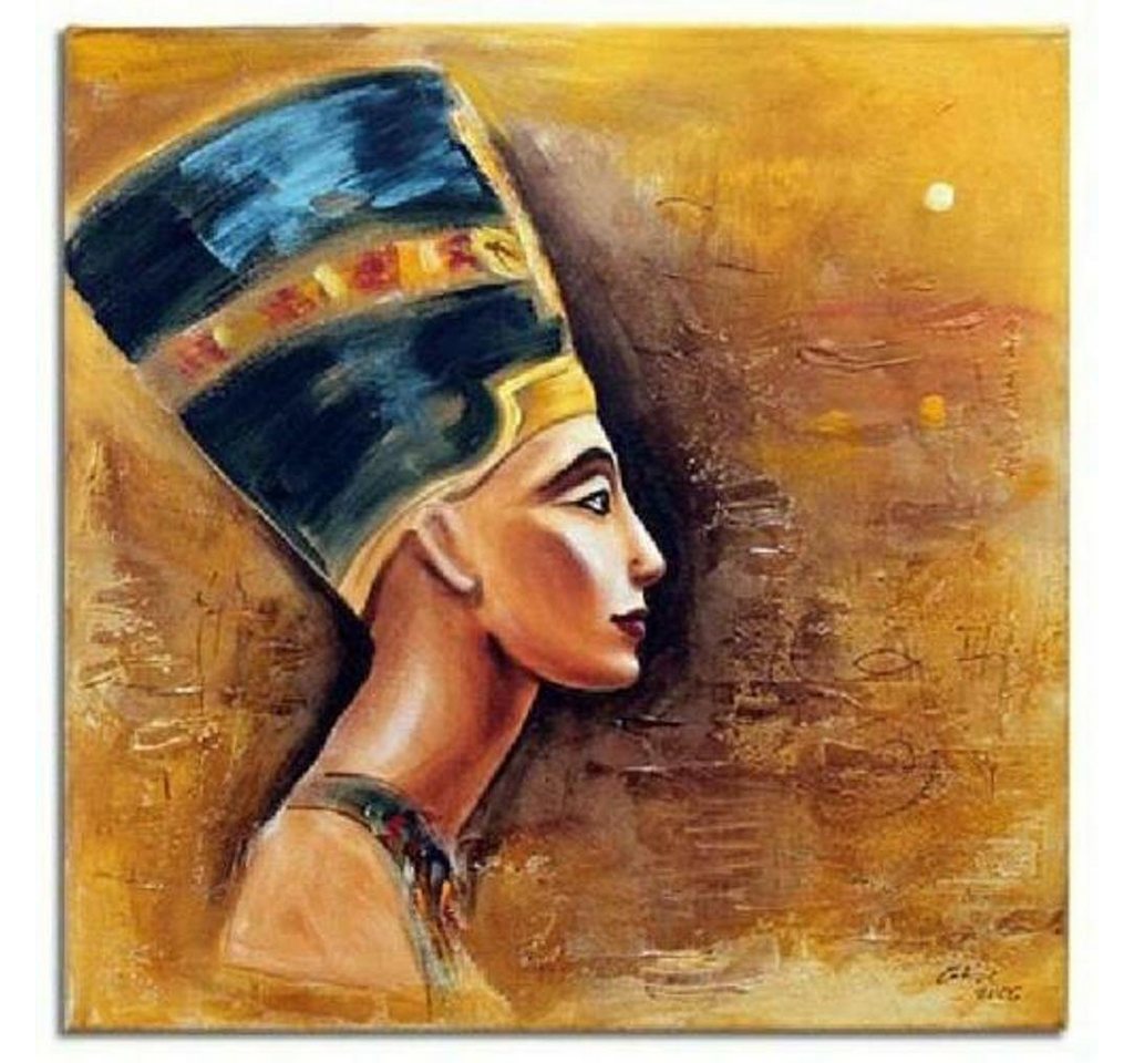 JVmoebel Ölbild Ägypten Nefertiti Büste Kopf Ölbild Gemälde Leinwand Bilder Sofort, (1 St) von JVmoebel