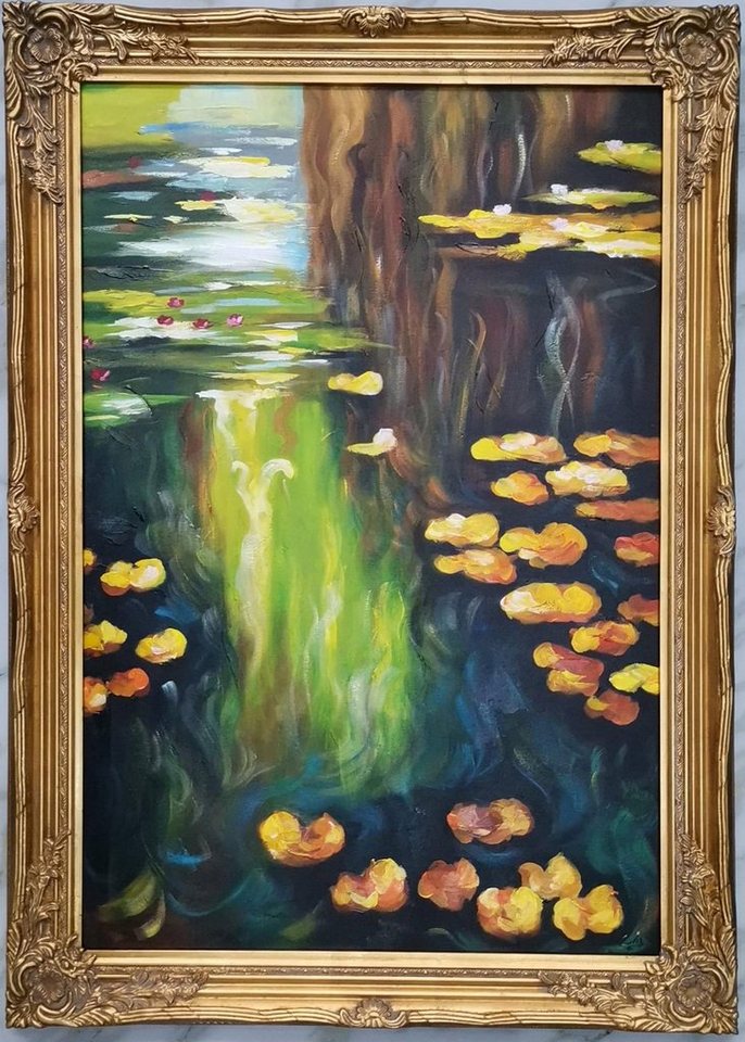 JVmoebel Ölbild Claude Monet Wasser-Lilien Ölbild Bilder Gemälde Mit Rahmen Sofort, (1 St) von JVmoebel