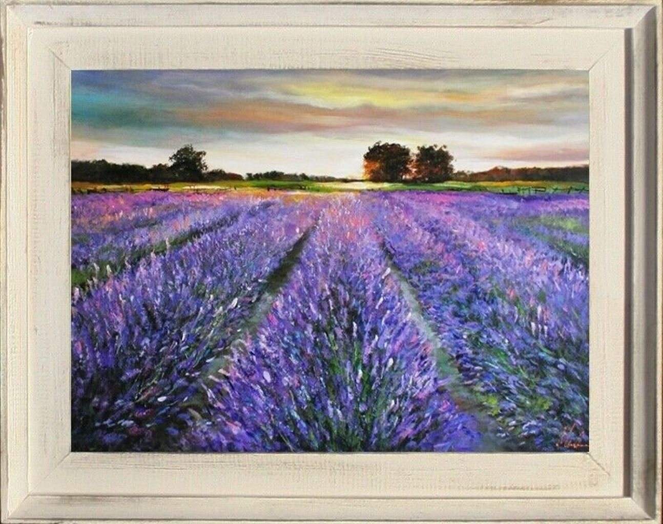JVmoebel Ölbild Lavendel Blumen Pflanzen Bild Bilder Gemälde Ölbilder Ölbild Sofort, (1 St) von JVmoebel