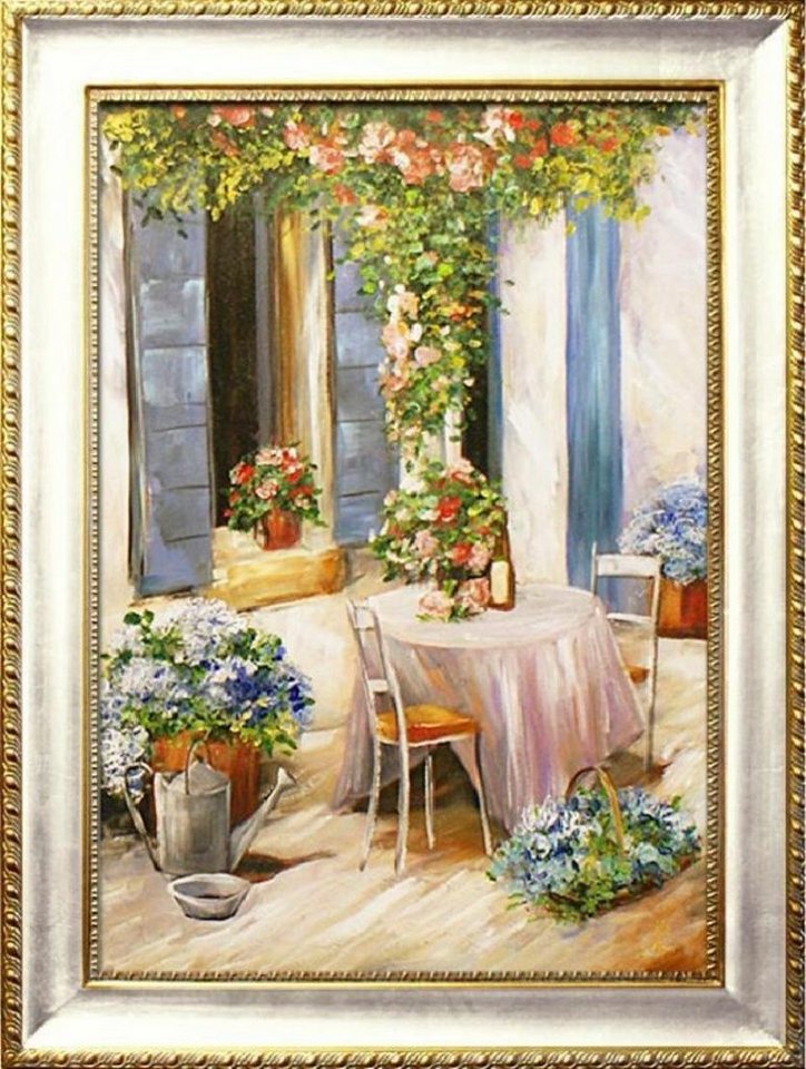 JVmoebel Ölgemälde Ölbild Bilder Bild Gemälde Ölgemälde Garten" G93987 Sofort, Blume, Made in Europa" von JVmoebel